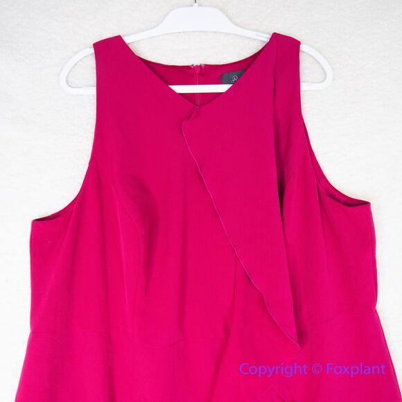 New! Adrianna Papell pink Stretch Crepe V-Neck Sheath dress plus size 22W - Picture 3 of 16